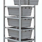 Thumbnail image #1 for Quantum TR6-2516-8 Mobile Aluminum End-Loading Tub Rack, 6-Tub Capacity, Welded Construction, 61"H
