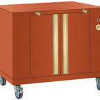 Thumbnail image #2 for Rotisol USA MasterFlame 9SCL Heated Base Cabinet with Retractable Table, 38" W, One Shelf, Black Porcelain Enamel