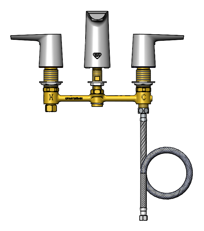 Product image #4 for T&S Brass LakeCrest Aesthetic 8" Concealed Widespread Lavatory Faucet, Polished Chrome