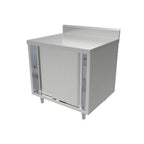 Thumbnail image #1 for ATSMFG MET MET-CTD-3036 ATS MFG Enclosed Work Table with Sliding Doors, 36W x 30D x 35H, 16-Gauge 304 Stainless Top, 5-In Backsplash