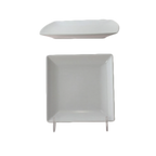 Thumbnail image #1 for Thunder Group Classic 29004WT White Melamine Square Plate, Rolled Edge, 4-1/2" Case of 4 Dozen