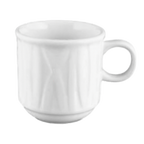 Thumbnail image #1 for Vertex China Grass Valley GV-35 Porcelain Coffee Cup, 3-1/2 oz, with Handle, Embossed, Bright White Case of 3 Dozen