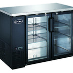 Thumbnail image #1 for SABA SBB-24-48G Two-Section Back Bar Cooler, 48-7/8 in W, 2 Glass Doors, Black Exterior, Stainless Steel Top