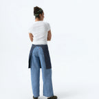 Thumbnail image #1 for Chef Works AHN12-IBL-0 Half Bistro Apron, Indigo Blue, 100% Cotton, Front Slit, One Size
