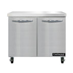 Thumbnail image #1 for Continental Refrigerator SW36N 36-Inch Two-Door Stainless Steel Worktop Refrigerator, Two-Section, Flat Top, ENERGY STAR