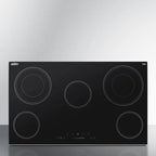 Thumbnail image #5 for Summit Commercial CR5B36T9B 36-Inch Built-In Electric Radiant Cooktop, 5 Elements, Black Ceramic Glass, Digital Touch Controls