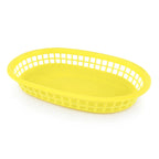 Thumbnail image #1 for New Star Foodservice Inc. 44089 Fast Food Basket, 10-1/2" x 7", Stackable, Oval, Plastic, Yellow Case of 3 Dozen