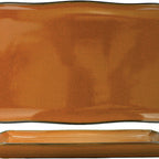 Thumbnail image #1 for International Tableware Luna LU-64-TA Rectangular Terracotta Stoneware Platter, 6 x 4 in, Reactive Glaze Case of 3 Dozen