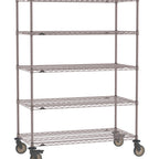 Thumbnail image #1 for Metro Super Erecta SE-2454K4-68-M5 Mobile Wire Shelving Unit, 54"W x 24"D x 68"H, 900 lbs per unit, evenly distributed1" shelf adjustment, (5) wire