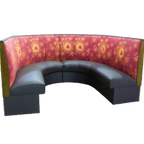 Thumbnail image #1 for ATSMFG ATS AT&S-AHC-W48-3CH GR5/COM MFG 1/2 Circle Corner Booth, 48" High, 3-Channel Upholstered Back, Upholstered Seat