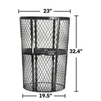 Thumbnail image #2 for Alpine Industries ALP473-48-BLK Outdoor Open-Top Steel Mesh Trash Container, 48 Gallon, Black