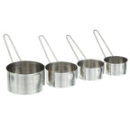 Thumbnail image #1 for AllPoints Foodservice Parts & Supplies 1371387 Stackable Stainless Steel Measuring Cup Set, 4 Sizes