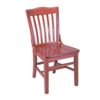 Thumbnail image #1 for G & A Commercial Seating Schoolhouse 3809SS Slat-Back Side Chair with Solid Wood Saddle Seat, European Beechwood Frame