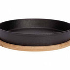 Thumbnail image #1 for Tableware Solutions USA Cosy & Trendy 5916005 Cast Iron Au Gratin Dish with Wooden Base, 28 oz, 7.9" Round, Eared Case of 10