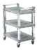 Thumbnail image #4 for 3-Shelf Open Plastic Utility Cart with Chrome-Plated Uprights, Gray
