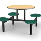 Thumbnail image #1 for JustChair Manufacturing CLUS-RD36-4S-BS Round Cluster Table Unit, 36-Inch, 4 Swivel Seats, Black Welded Steel Frame