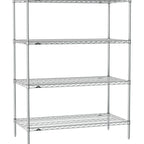 Thumbnail image #1 for Metro Super Erecta SE-2136C-63-S4 Wire Stationary Starter Shelving Unit, Chrome, 4 Shelves, 36"W x 21"D x 63"H