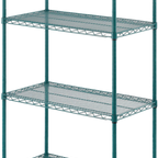 Thumbnail image #1 for ATSMFG MET MET-GS1836-4 ATS MFG Stationary Green Epoxy-Coated Wire Shelving Unit, 36"W x 18"D x 74"H, 4 Shelves
