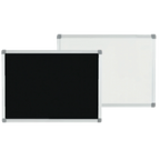 Thumbnail image #1 for AARCO Products RMB1824 Double-Sided Markerboard, Black/White Surfaces, Aluminum Frame, 24"W x 18"H
