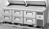 Thumbnail image #5 for True 93.5-Inch 3-Section Pizza Prep Table with 6 Drawers and Self-Contained Refrigeration