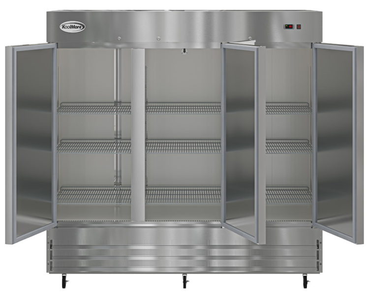 Product image #12 for KoolMore 81-Inch Three-Section Reach-In Refrigerator, 72 Cu. Ft., Bottom-Mount, Stainless Steel