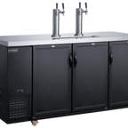Thumbnail image #1 for Dukers Appliance Co., USA Ltd. DKB72-M3 Commercial Draft Beer Kegerator, 2 Towers, 3–4 Keg Capacity, Stainless Steel, 70-3/8"W