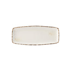 Thumbnail image #1 for Steelite International Utopia, Umbra UCT9072 12 x 5 Inch Rectangular Porcelain Plate with Dappled Brown Rims