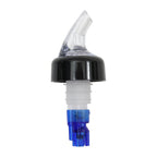 Thumbnail image #1 for TableCraft Products Proper Pour 4244A Liquor Pourer, 7/8 oz, Black Collar, Clear Spout, Blue Dip Tube Case of 12