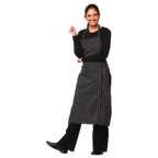 Thumbnail image #1 for Chef Revival 619BA-WS Bib Apron, 29" x 38", Front Pocket, Poly/Cotton, White/Black Pin Stripe