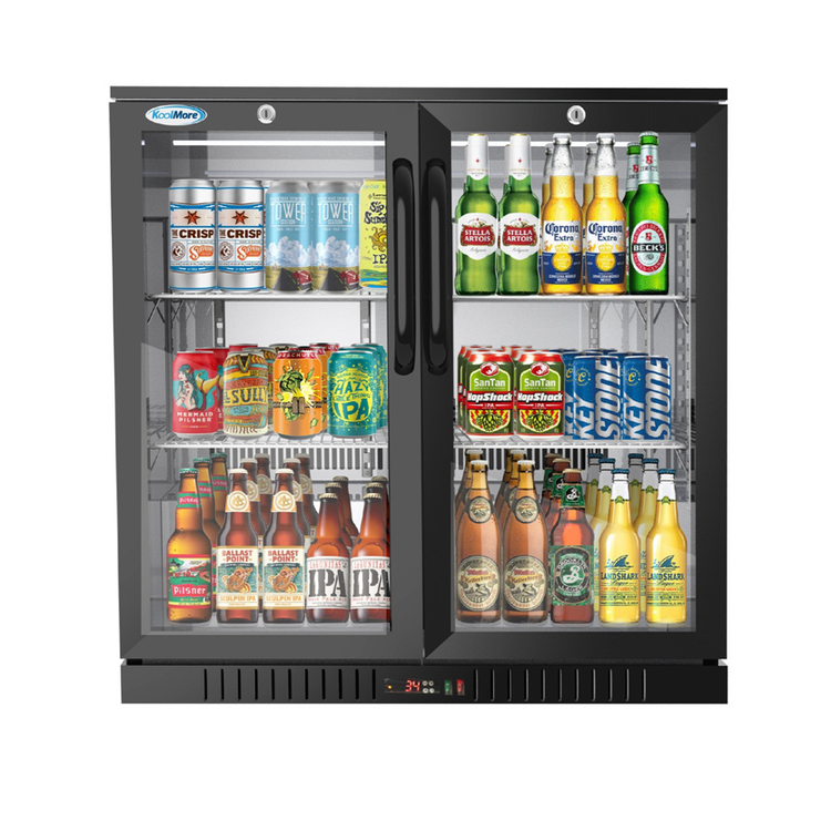 Product image #5 for KoolMore 35-Inch Two-Door Back Bar Refrigerator, 7.4 Cu. Ft., Black, Glass Swing Doors