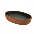 Thumbnail image #1 for Cardinal Terra Grey by Maria Portugal Terracota FP428 Oval Ceramic Baker, 40 oz, 11.63 x 6.63 in