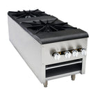 Thumbnail image #1 for USR Brands Cookline CSP2 2-Burner Natural Gas Stock Pot Range, 220,000 BTU, Cast Iron Grate, Open Cabinet Base