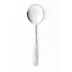 Thumbnail image #1 for Libbey Light Weight Aspire 193 016 Bouillon Spoon, 5-3/4 in, 18/0 Stainless Steel, Hammered Finish Handle