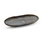 Thumbnail image #1 for Korin Inc PLL-261 Oval China Plate, 13-1/4" x 5-3/4" x 1-1/2", Textured Gray