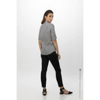 Thumbnail image #2 for Chef Works Verismo SFB02W-BLK-XL Women's Thin-Stripe Poly/Cotton Dress Shirt, Black, Long Sleeve, XL