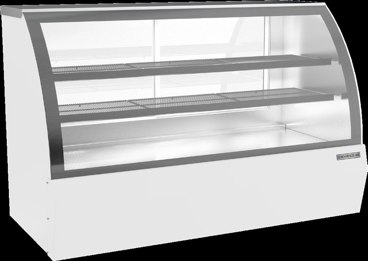 Product image #6 for 74-Inch Open-Food Rated Curved Glass Refrigerated Deli/Bakery Case, White