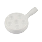 Thumbnail image #1 for CAC China Bakeware ESD-10-H Porcelain 6-Hole Escargot Dish with Handle, 10-3/4" x 7-1/2" x 1-1/2" Case of 2 Dozen