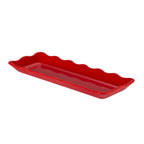 Thumbnail image #1 for CAC China MLSC-RT14-R Rectangular Melamine Platter, 13-1/2", Scallop Edge, Red 1 Dozen