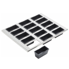 Thumbnail image #1 for Matfer Bourgeat Exoglass 347060 15-Mold Cake Baking Sheet Set, Composite Molds with Stainless Steel Tray, Nonstick, 12 x 15-3/4 in