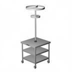 Thumbnail image #1 for Caddy T-247 Stainless Steel Utensil , 3 Shelves, 2 Revolving Racks, 15 Hooks, 5-In. Swivel Casters