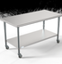 Thumbnail image #4 for KoolMore 60-Inch x 30-Inch 18-Gauge 304 Stainless Steel Commercial Work Table with Undershelf and Locking Casters