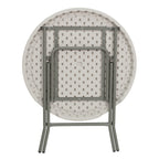 Thumbnail image #2 for Flash Furniture RB-32R-GW-GG Round Folding Table, 31-1/2" Diameter, Granite White Molded Plastic Top, Gray Powder-Coated Legs