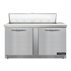 Thumbnail image #1 for Continental Refrigerator Designer Line D60N12-FB Two-Door Sandwich Prep Table, Front-Breathing, 60-Inch, 12-Pan, Stainless Steel