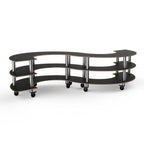 Thumbnail image #1 for Steelite International Mogogo, Modular MGCMSB03MSXW 3-Tier S-Shaped Modular Serving Station, 141 x 76 x 35 in, Nero Marquina Laminate