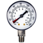 Thumbnail image #1 for AllPoints Foodservice Parts & Supplies 621193 Pressure Gauge, 1/8" MPT, 0–160 PSI, 2" Dial, Filter Head Outlet