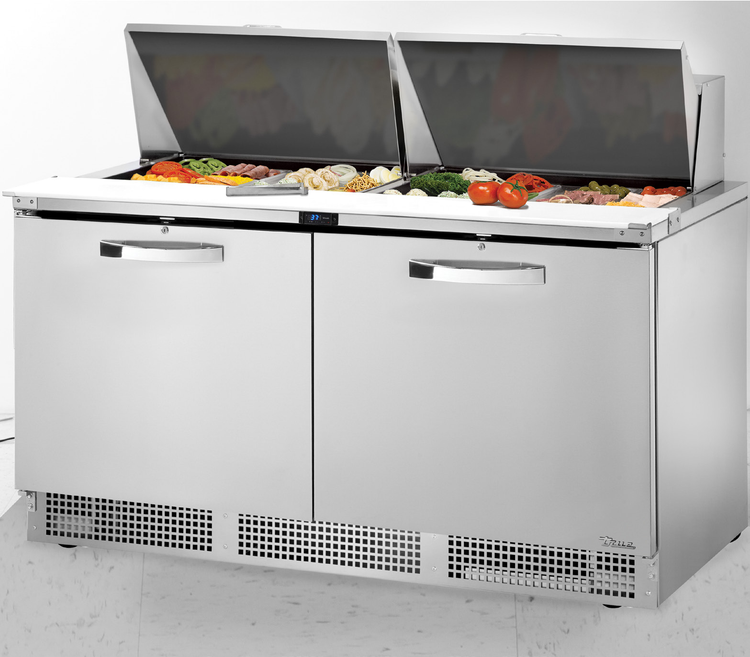 Product image #4 for True 64-Inch 2-Section Sandwich/Salad Prep Table with Rear-Mounted Self-Contained Refrigeration and 24-Pan Capacity