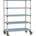 Thumbnail image #1 for Metro MetroMax Q MQ-1872G-68-M5 Mobile Polymer Shelving Unit, 72"W x 21"D x 68"H, 5-Shelf, Louvered