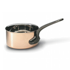 Thumbnail image #1 for Matfer Bourgeat 360024 Copper Saucepan, 6-3/8 qt, Stainless Steel Interior, Riveted Cast Iron Handle, Without Lid