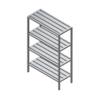 Thumbnail image #1 for Renfro Industries Inc. RISTAFCSR48204 Channel Shelving Unit, 48"W x 20"D x 72"H, 4-Shelf, All-Welded, NSF