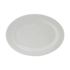 Thumbnail image #1 for Tuxton China Alaska ALH-136 Porcelain Oval Platter, 13-3/4" x 10", Wide Rim, Rolled Edge 1 Dozen